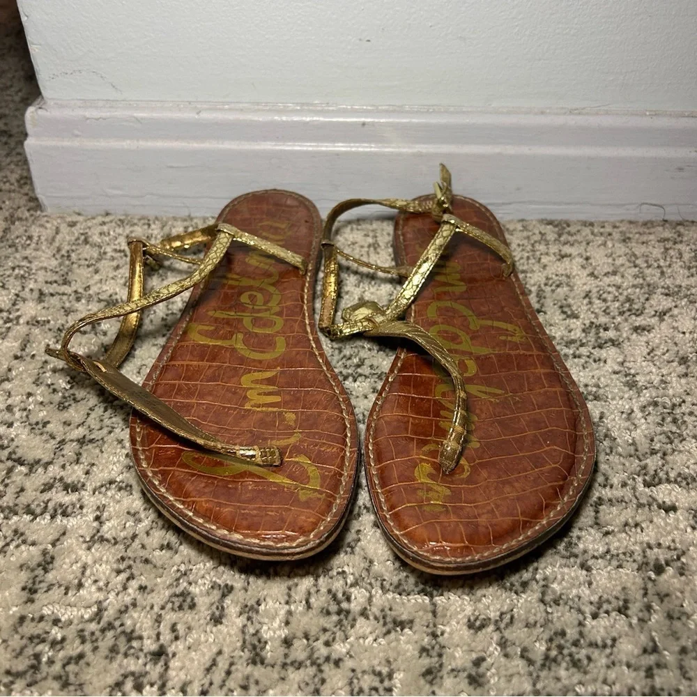 Sam Edelman Gigi Gold Gladiator Strappy Sandals Size 8.5